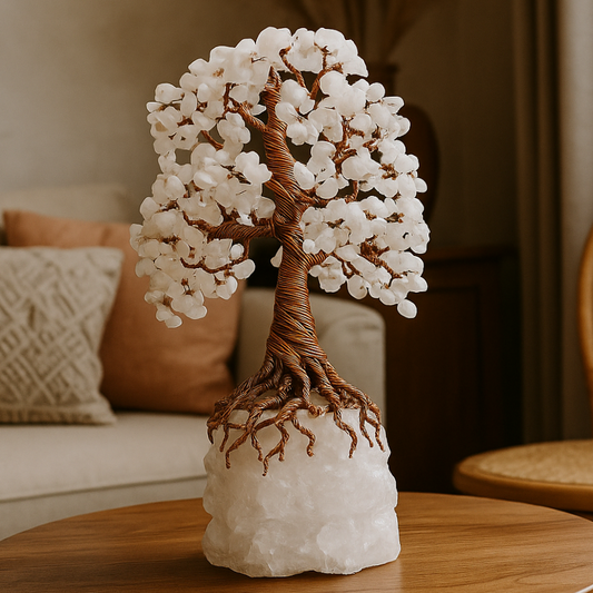 Tree of Life made with natural gemstones symbolizing spiritual growth and harmony