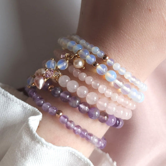 Rose quartz duo bracelets with healing and spiritual energy